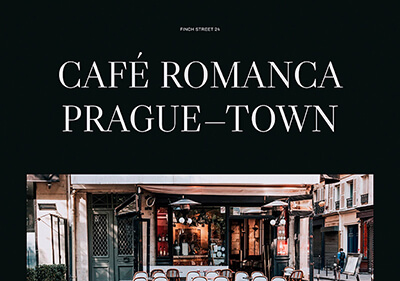 A website template for a cafe