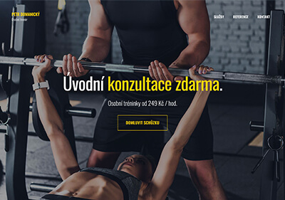 Webové stránky pro fitness trenéra