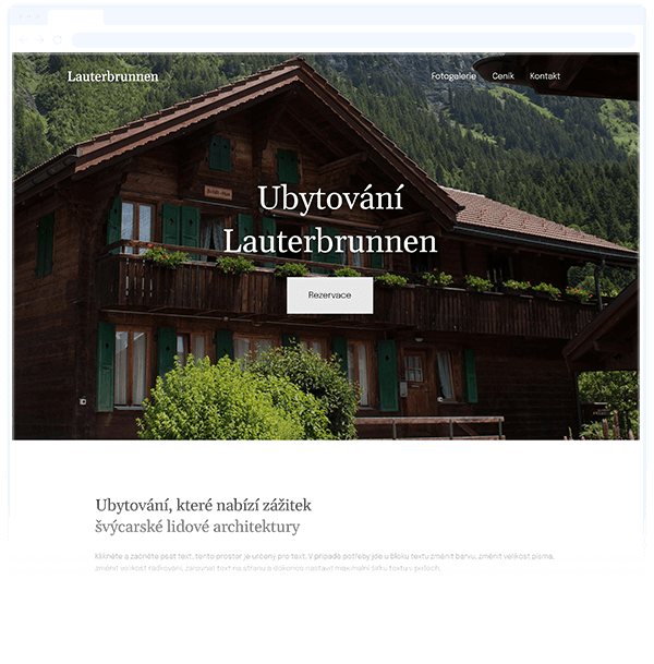 Webové stránky pro ubytování