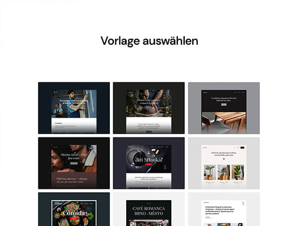 Vorlagenauswahl