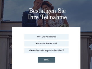 Formular auf der Hochzeitswebsite