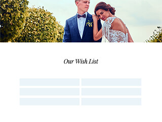 Seznam svatebních darů na webové stránce